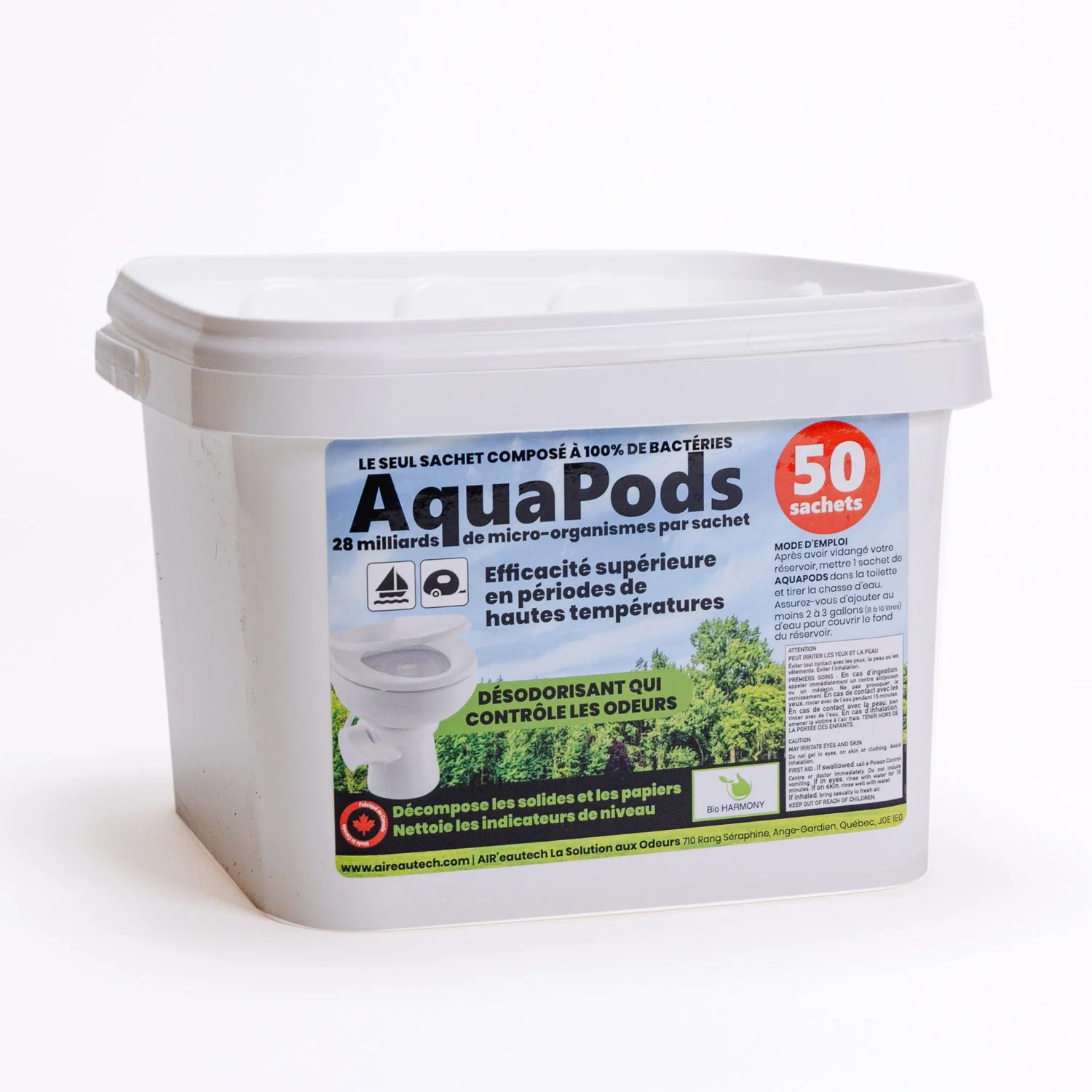 Traitement des eaux en sachets pour VR Aquapods (50 sachets) de AIR'eautech - Exclusif en ligne